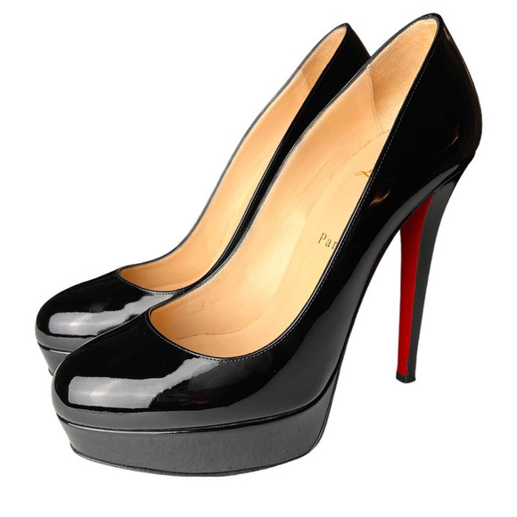 Christian Louboutin Black and Red Heels - Picture 1 of 10